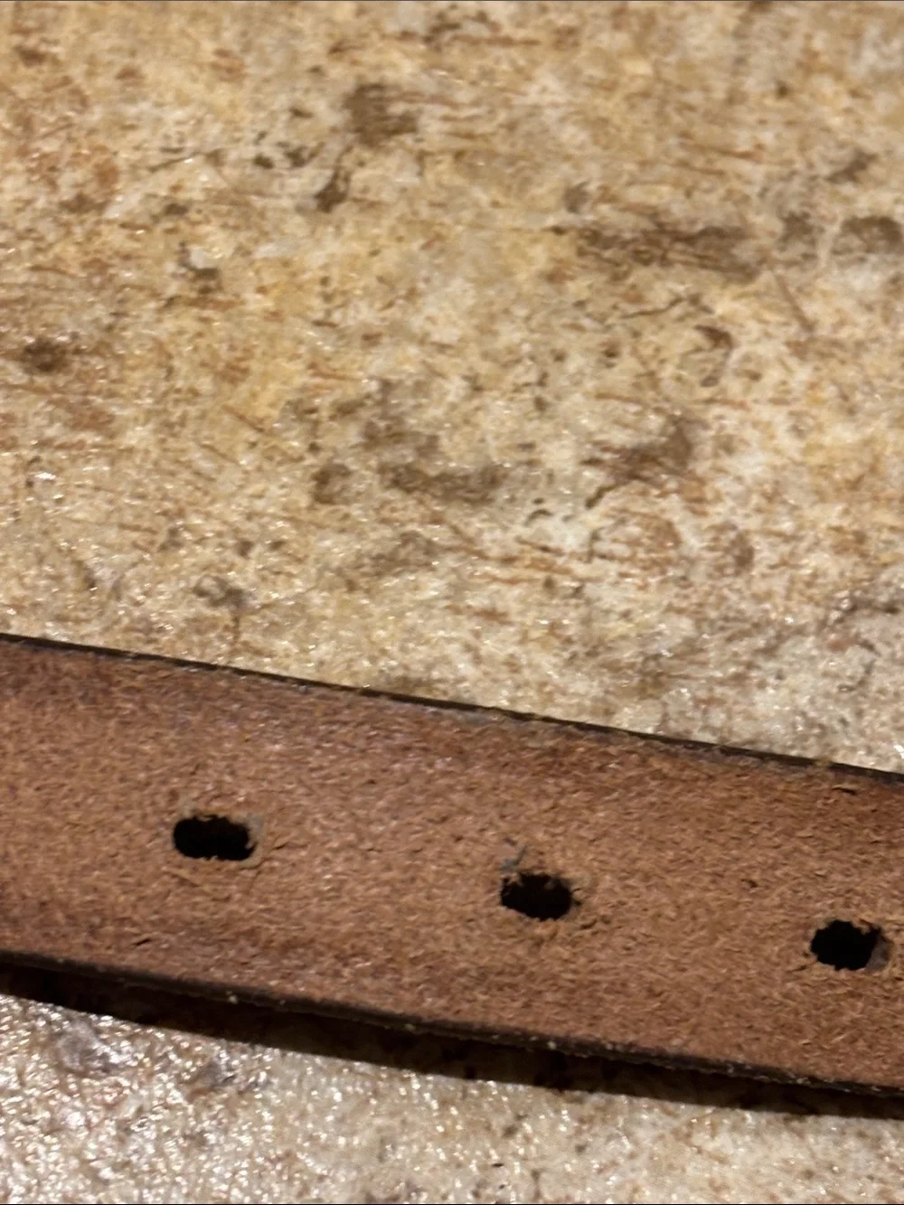 Hand-tooled edible leather belt by Mexican artisans. Size S /36 inches long